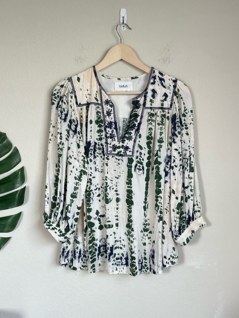BA&SH Idris Abstract Tie Dye Print Blouse - Picture 3 of 16